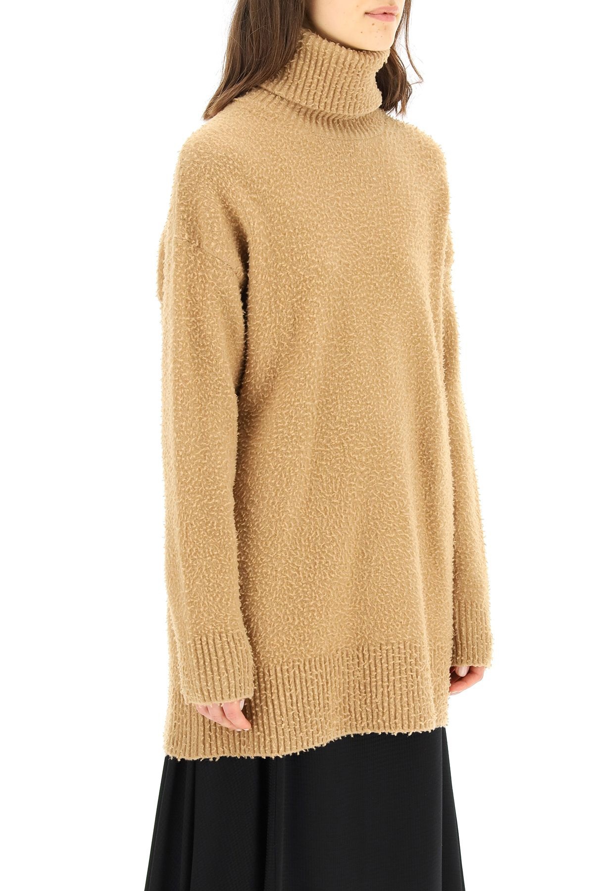 HIGH NECK SWEATER IN WOOL AND ANGORA - 3