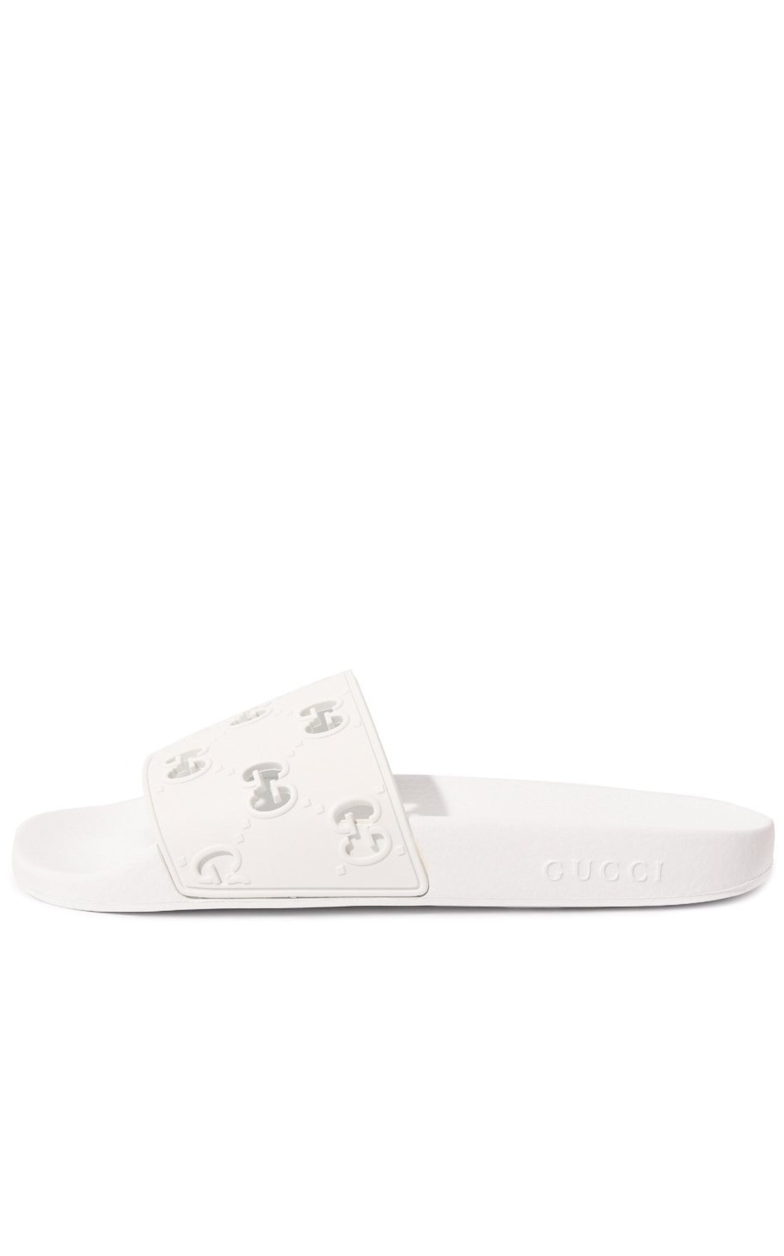 White GG Slide Sandal - 4