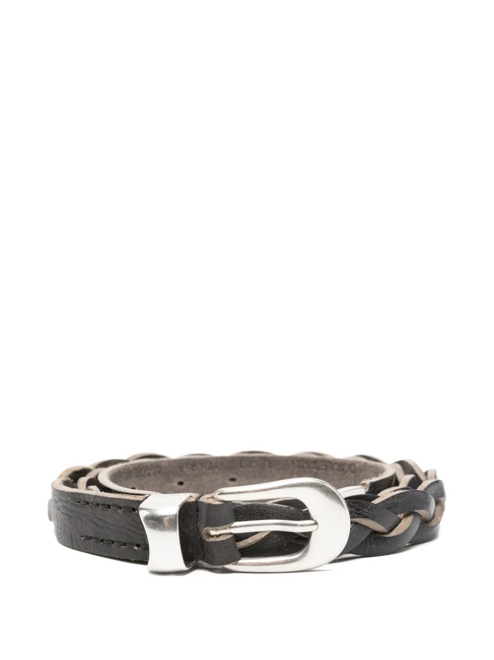 braided leather belt - 1
