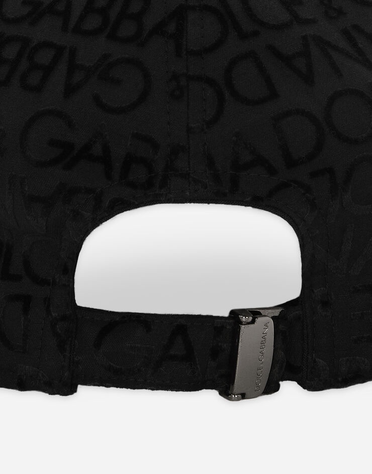 Cotton baseball cap with flocked logo - 4