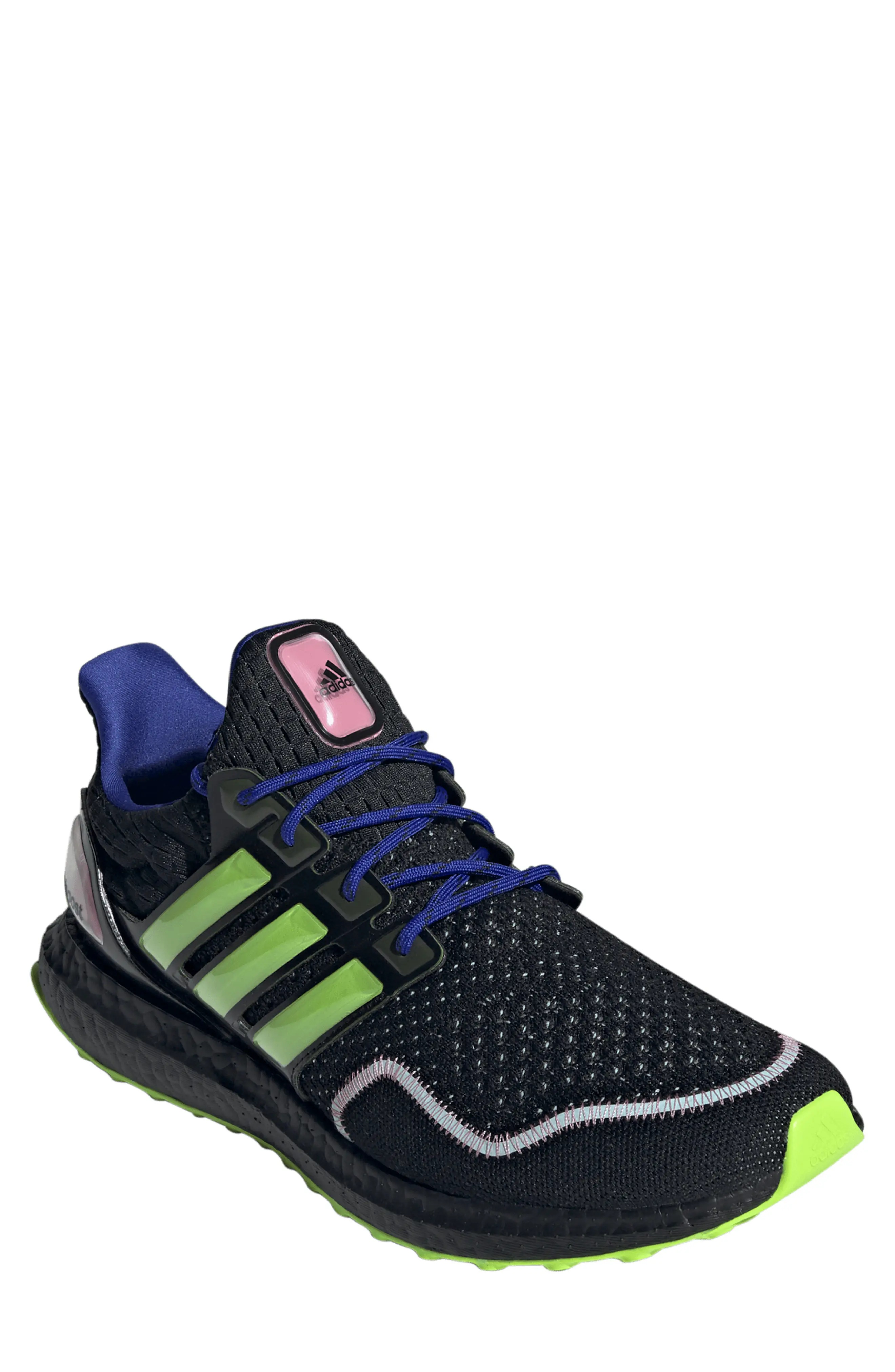 Ultraboost 1.0 Running Sneaker in Black/Lucid Lemon/Bliss Pink - 1