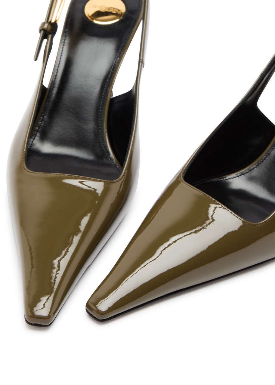 Saint Laurent Lee 75 Patent Leather Slingback Pumps - 3