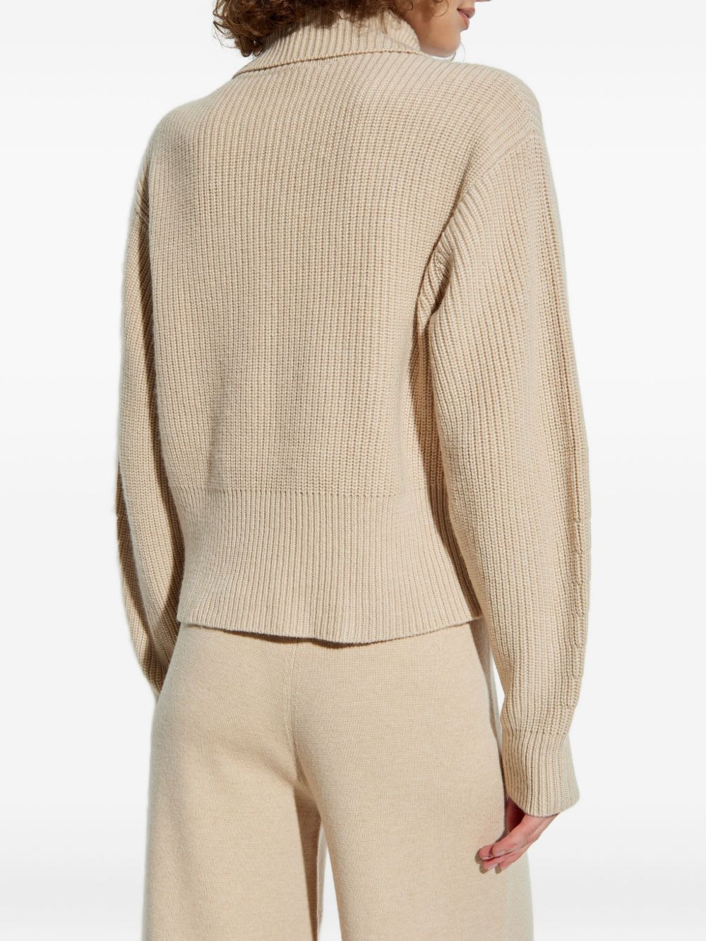 ribbed zip-neck sweater - 4