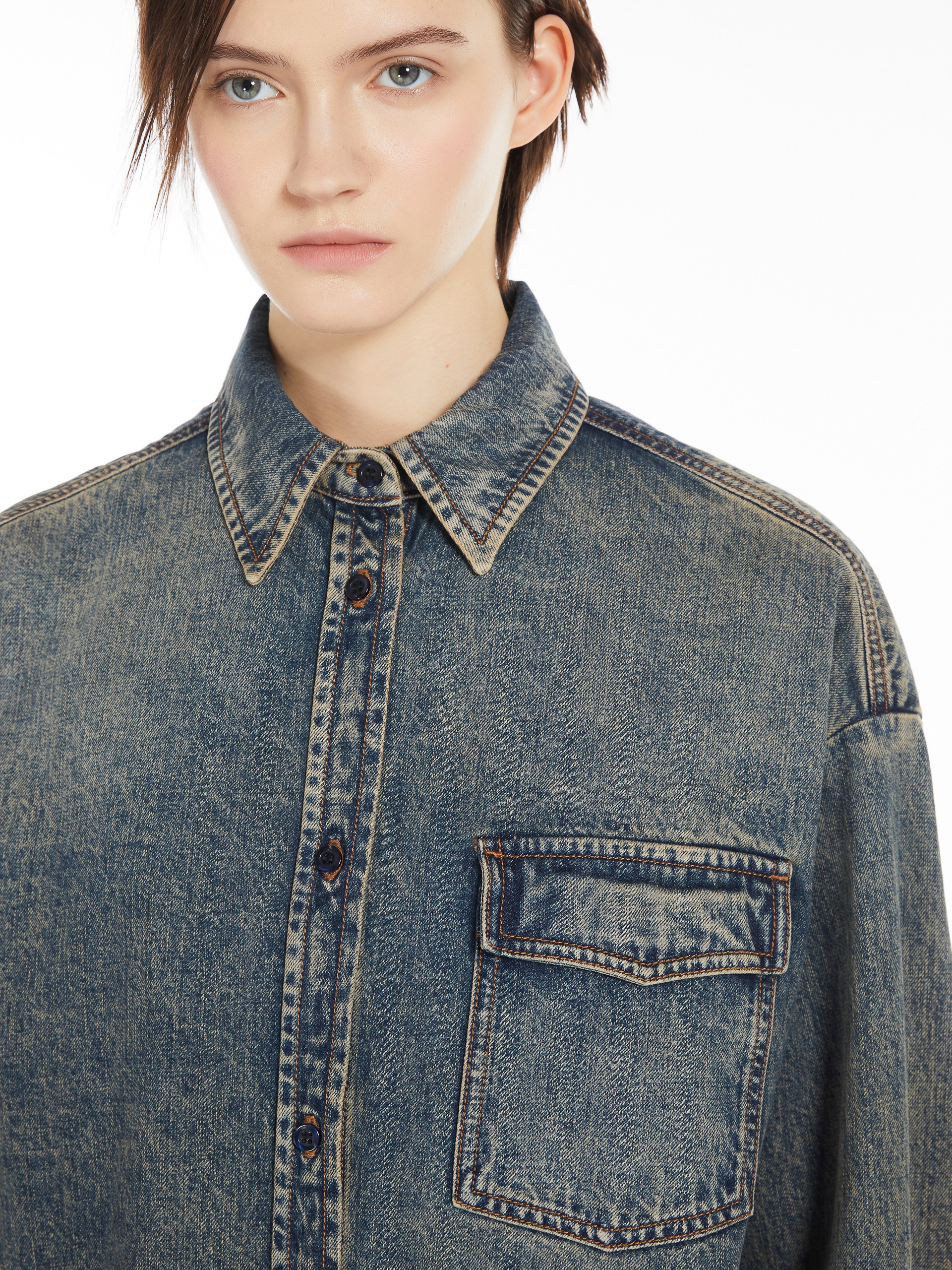 TARGA Oversized denim blouse - 5