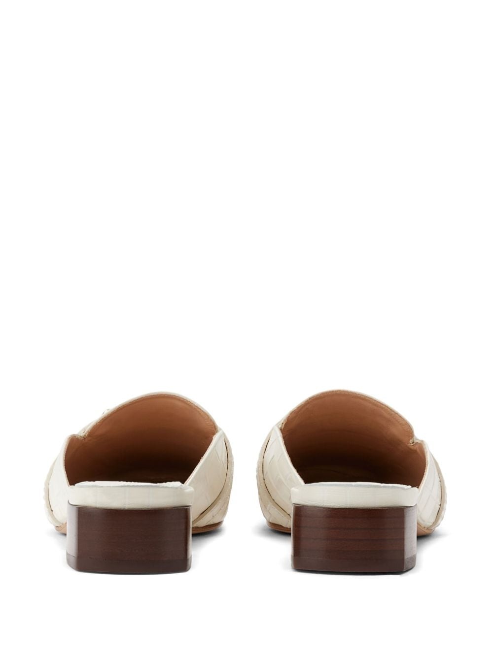 Whitney crocodile-embossed leather mules - 3