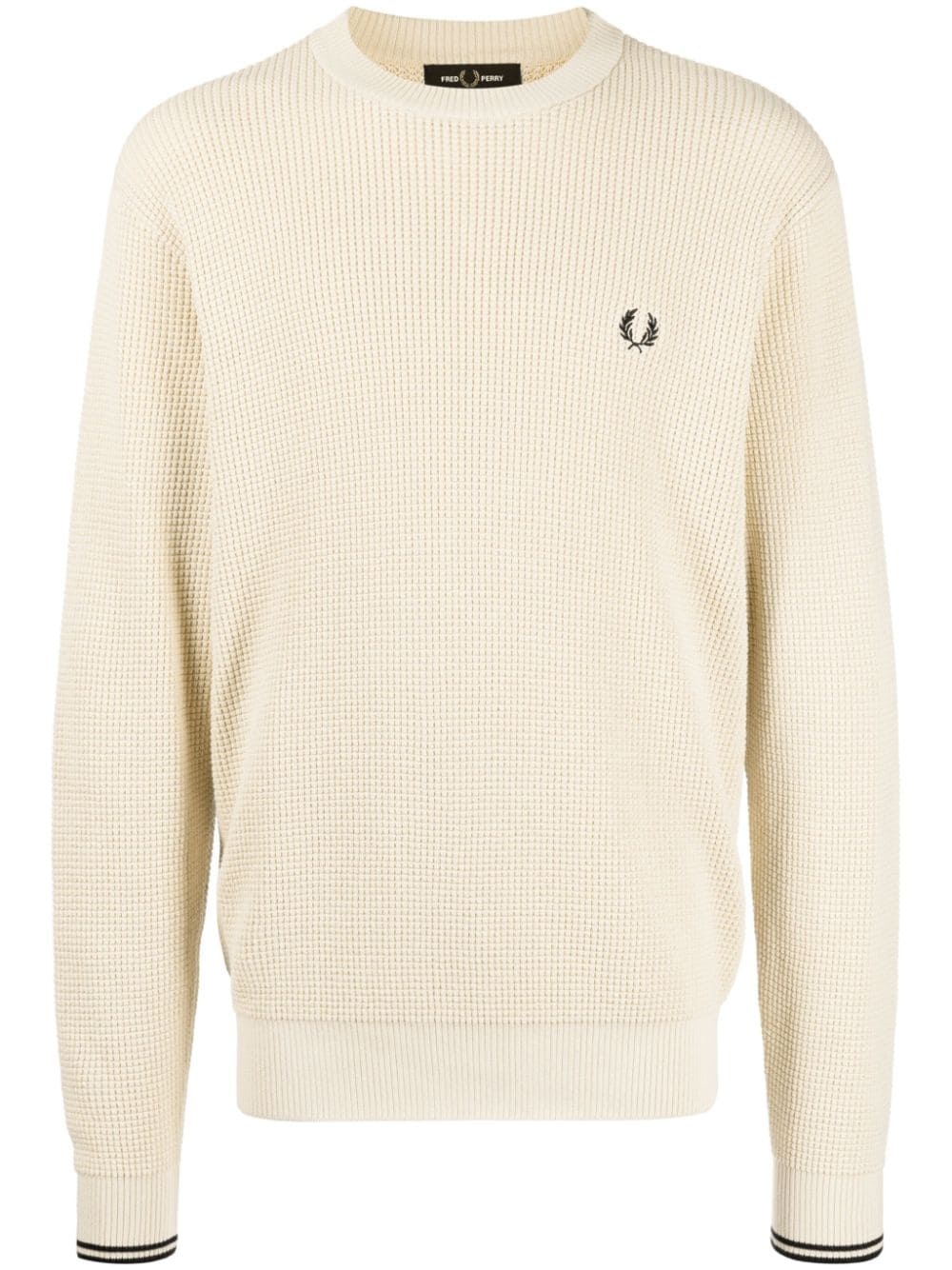 logo-embroidered cotton jumper - 1