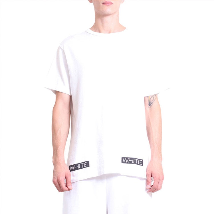 Off-White Stripe Logo Printing Short Sleeve Ordinary Version White OMAA002G20JER0100119 - 4