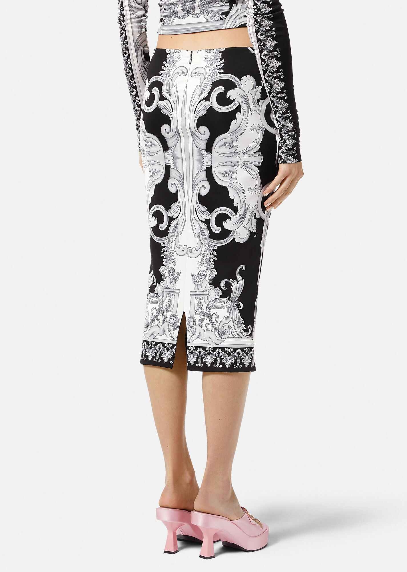 Silver Baroque Midi Skirt - 4