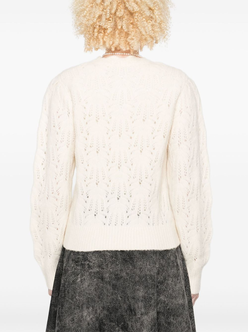 button-front open-knit cardigan - 4