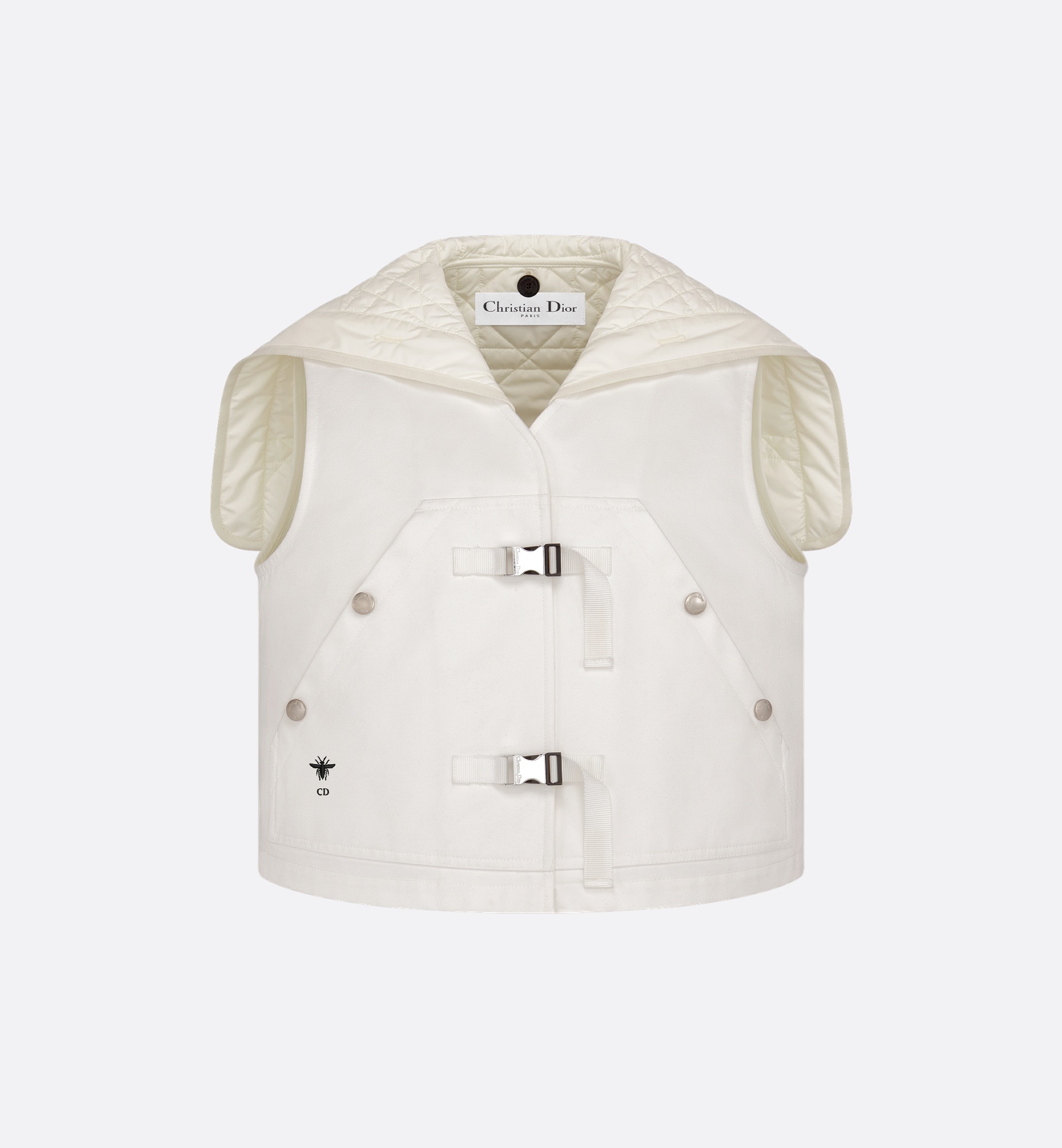 Sleeveless Peacoat with Removable Macrocannage Vest - 1