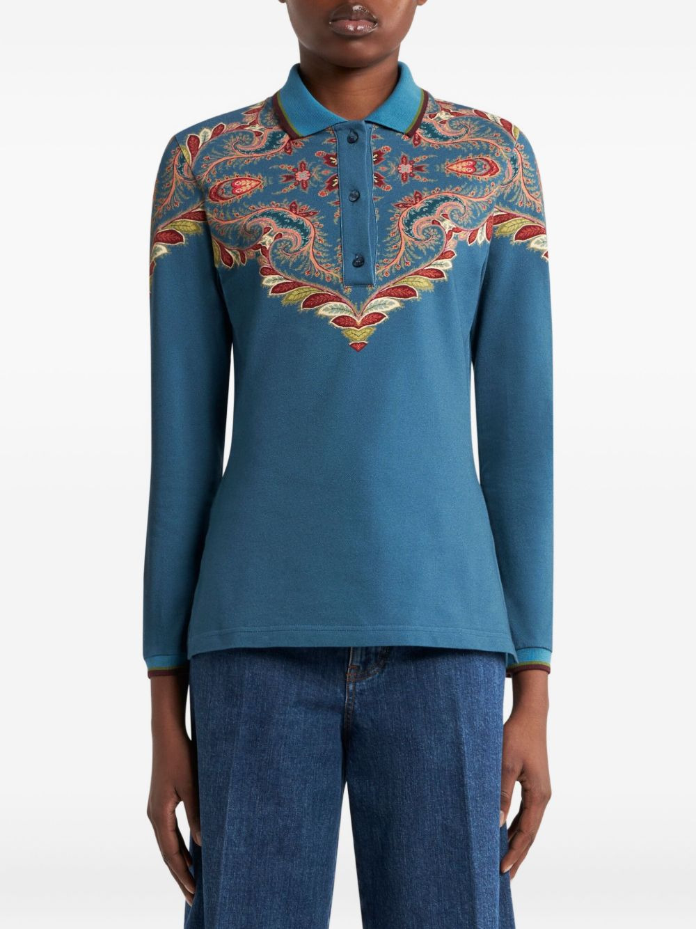 paisley-print polo shirt - 2