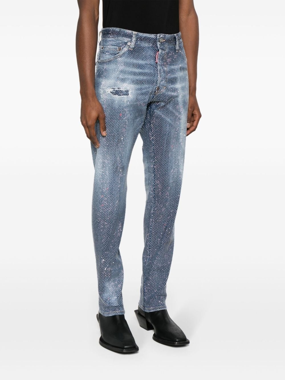 Cool Guy studded mid-rise slim jeans - 3