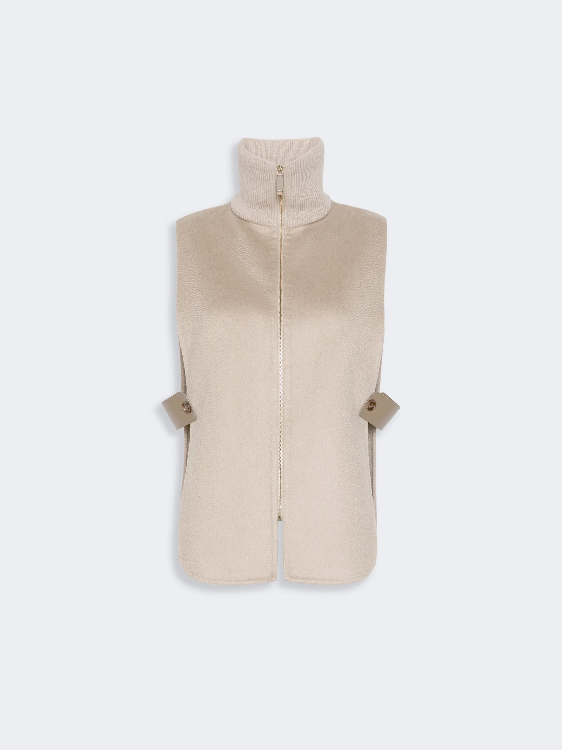 GELA Sleeveless cashmere cape - BEIGE - 1