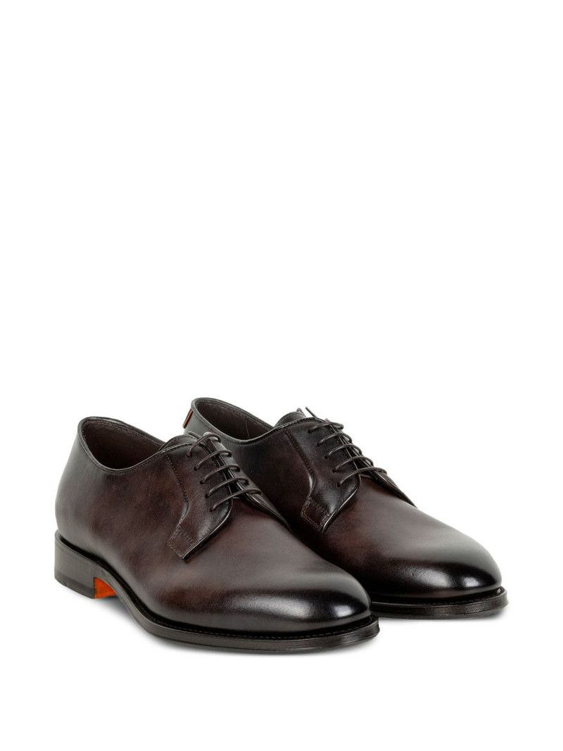 Santoni lace-up flat derby shoes outlook