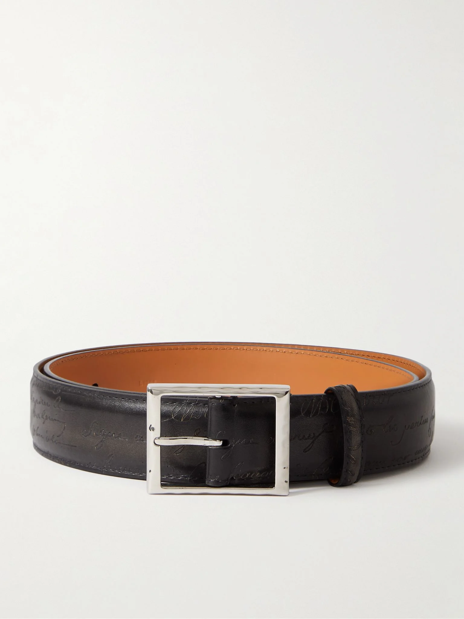 Scritto 3.5cm Leather Belt Black - 1