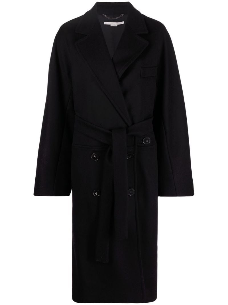 belted wool coat - 1