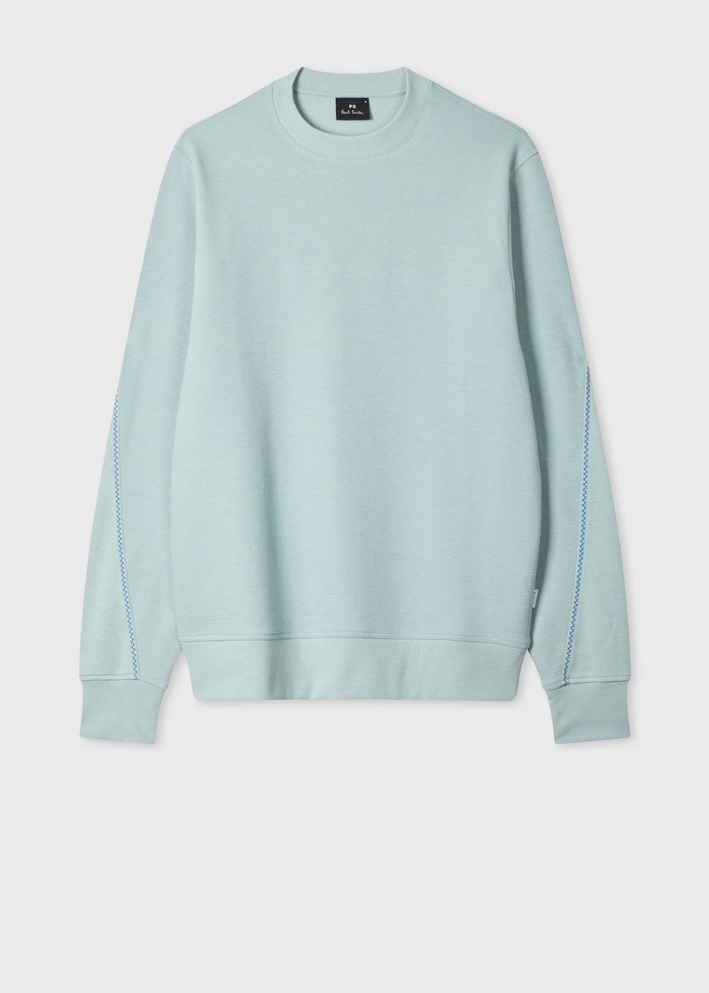 Light Blue Textured Sweatshirt with Contrast Embroidery 1