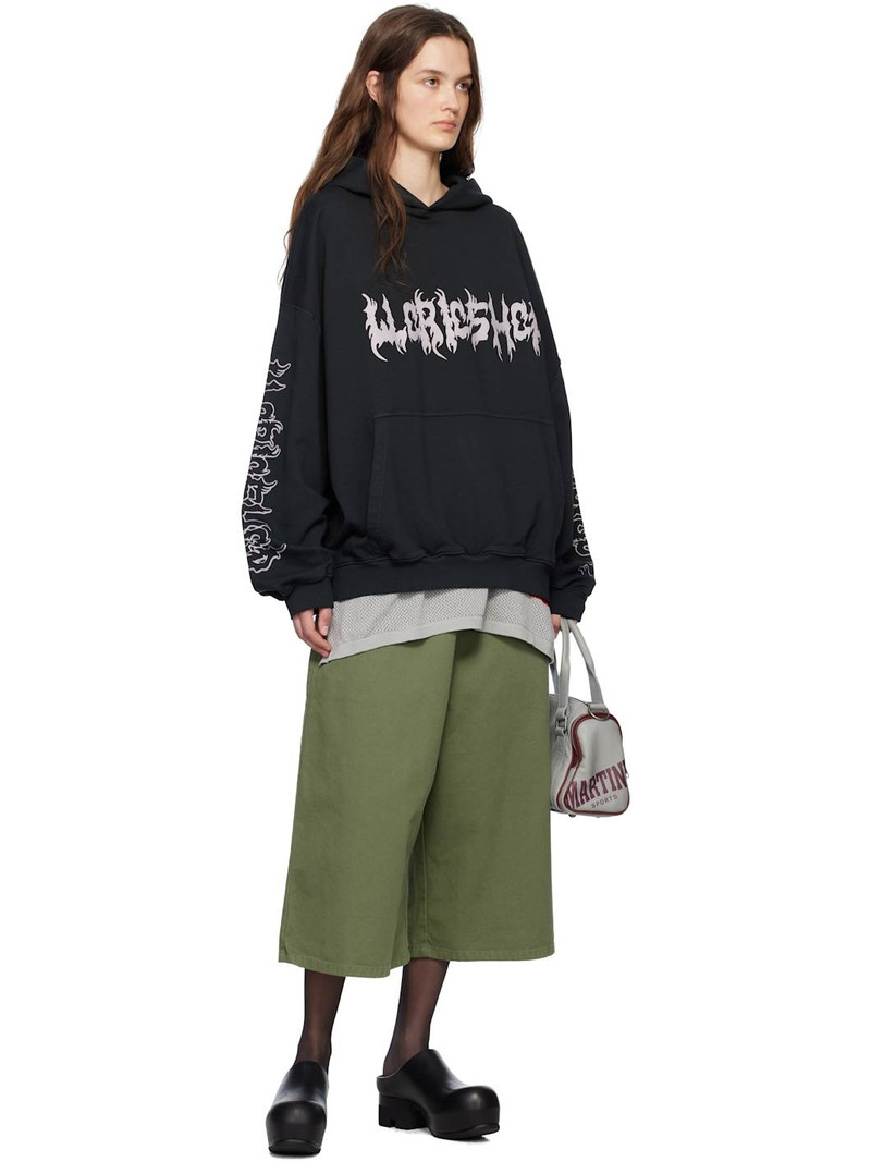 032c Black Faithless Oversized Hoodie outlook