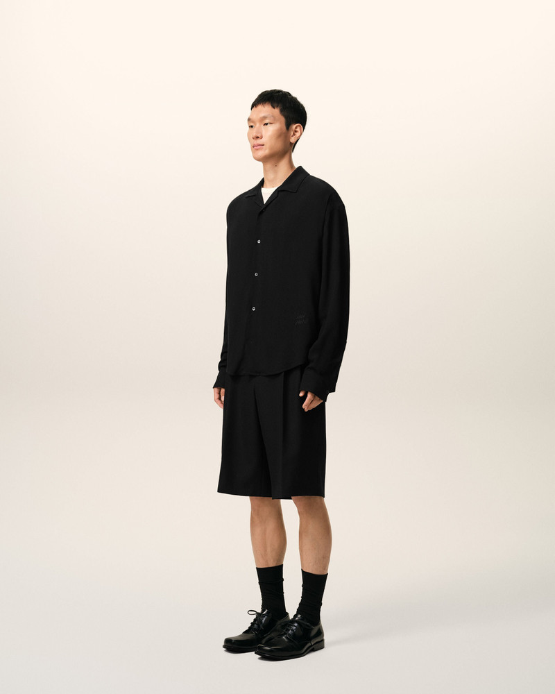 BLACK BOXY EMBROIDERED AMI PARIS SHIRT 6
