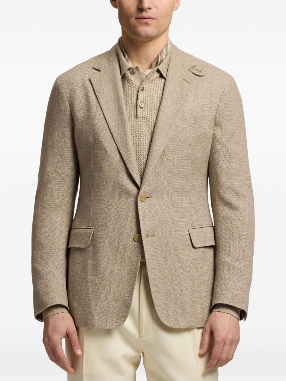 textured two-button blazer - 3
