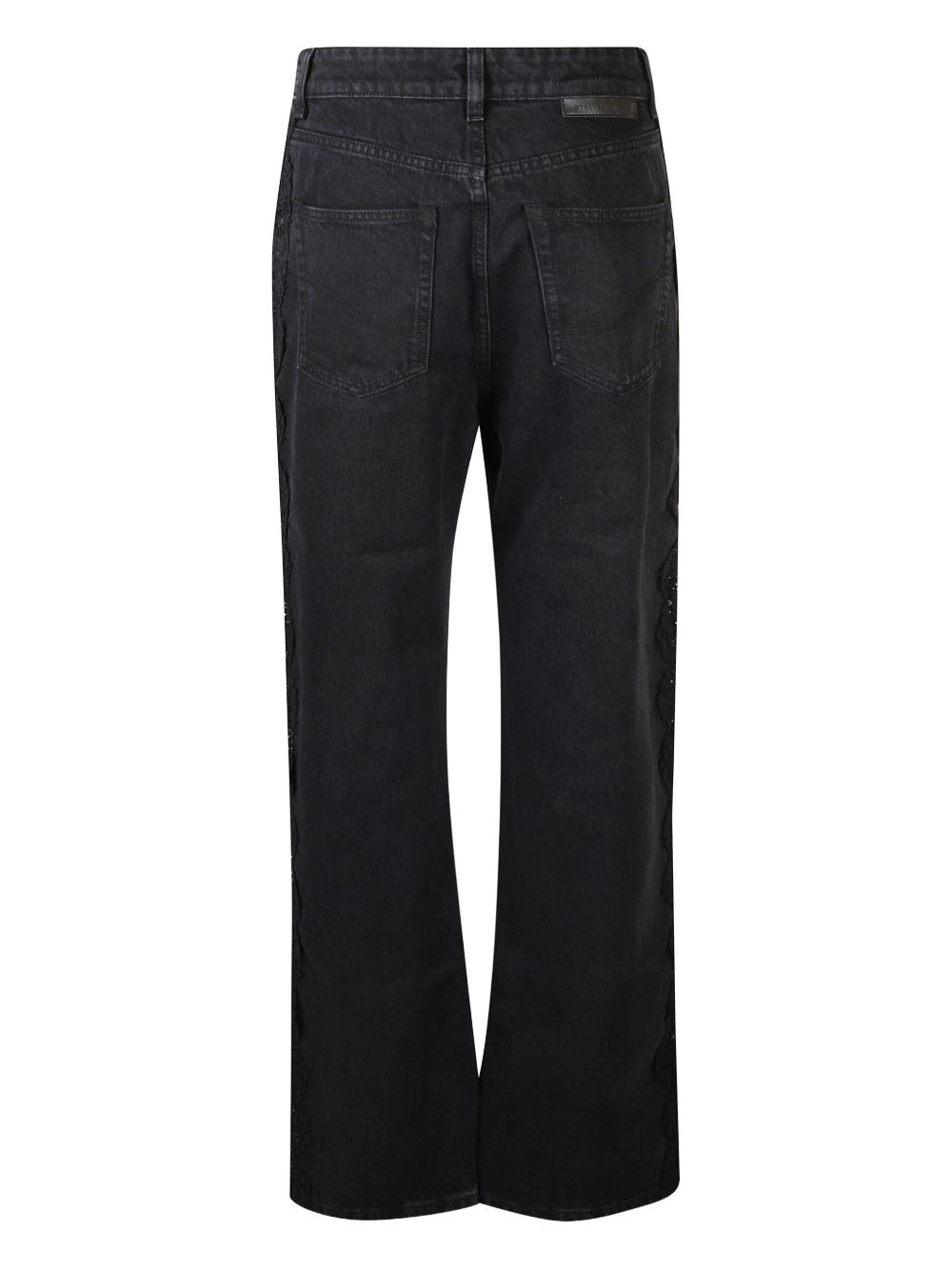 lace-insert jeans - 2