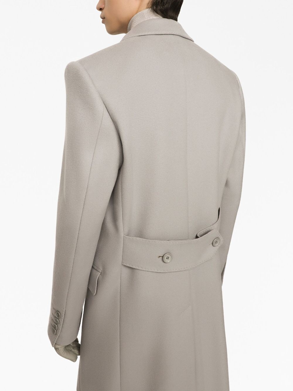 single-breasted cashmere coat - 6