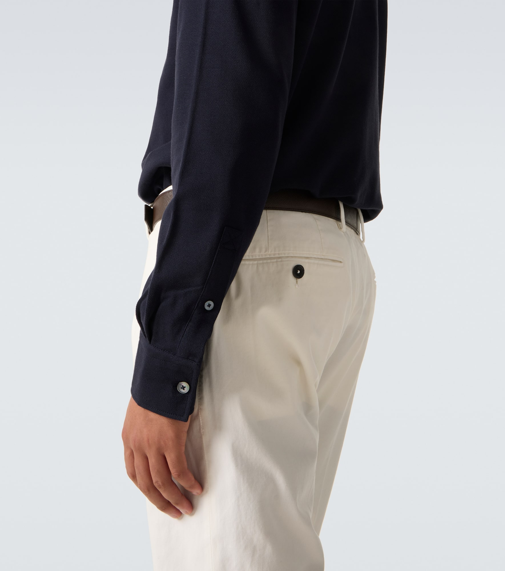 Cotton piqué polo sweater - 6