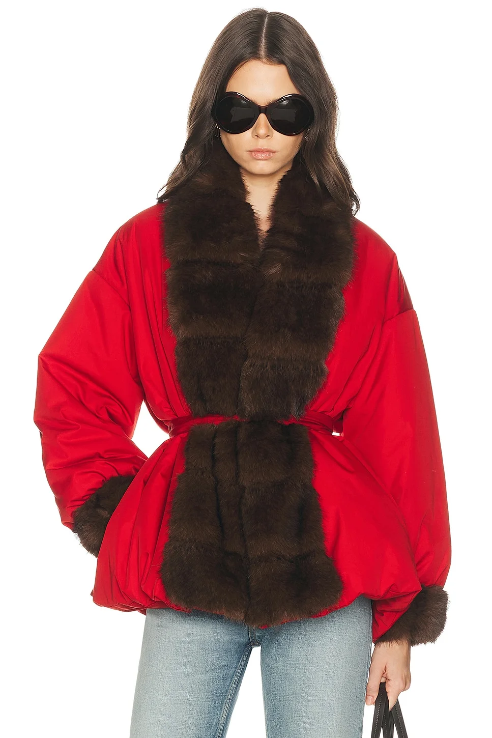 Bubbled Puffer With Faux Fur - 1