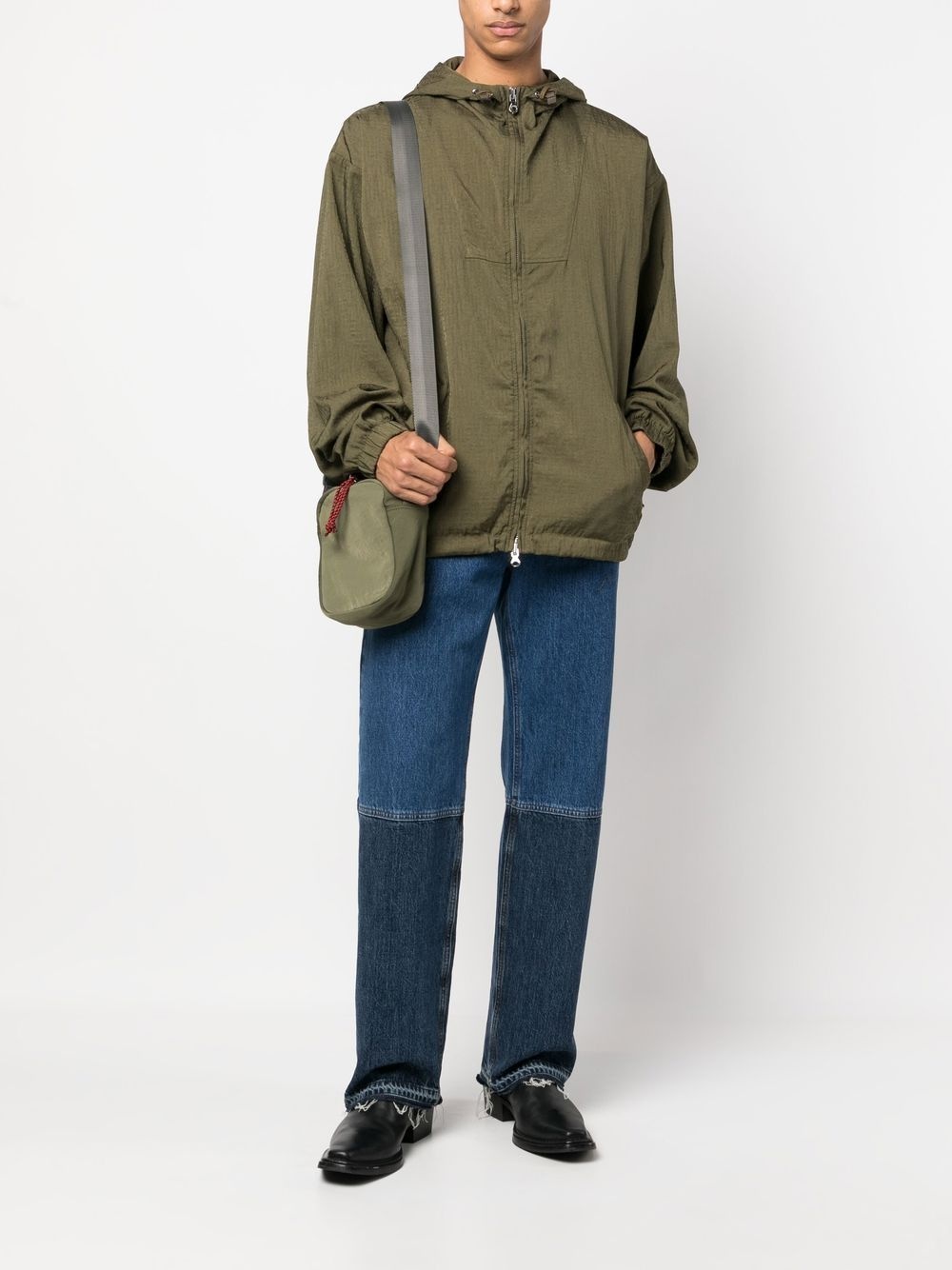 logo-jacquard zip-up jacket - 2