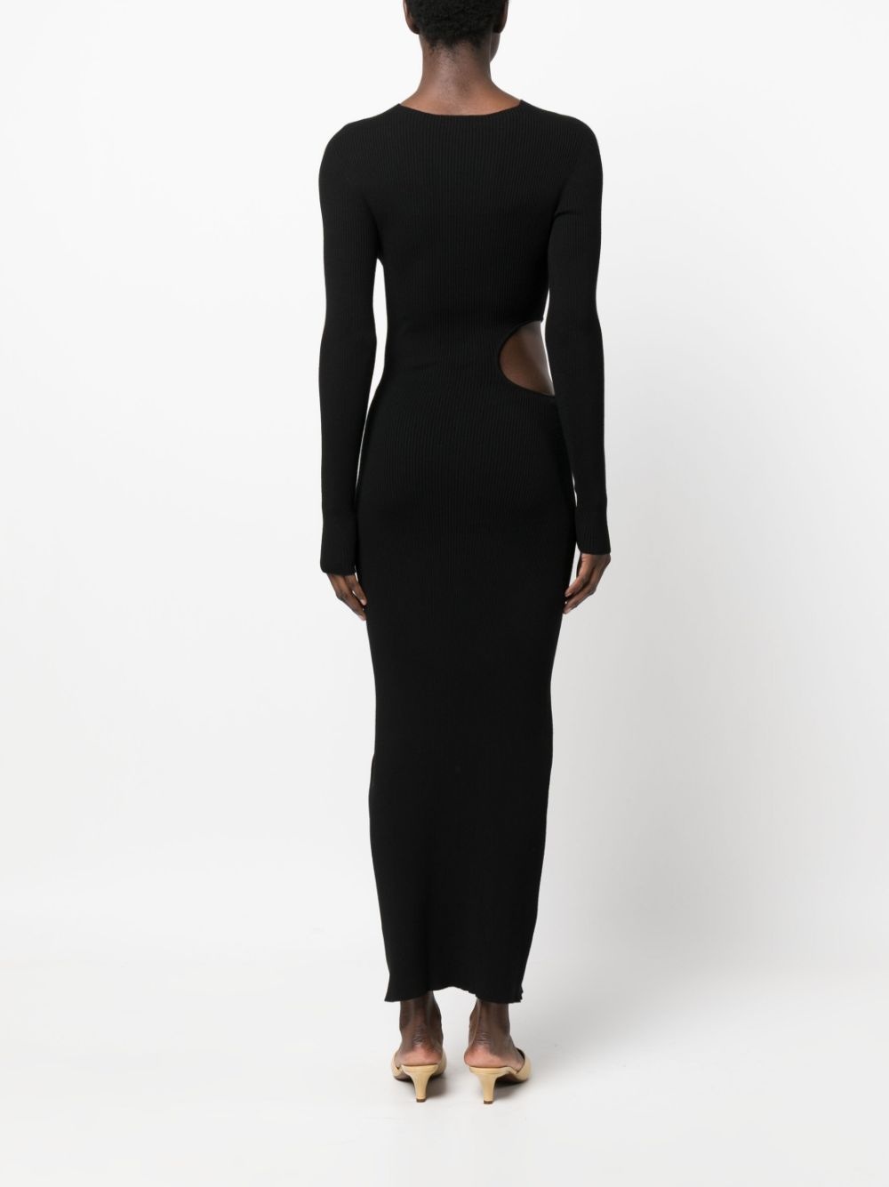 cut-out rib-knit maxi dress - 4
