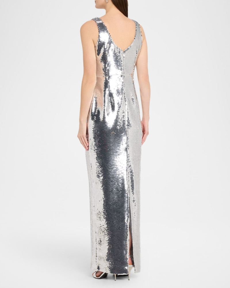 Manu Sleeveless Sequin Column Gown 3
