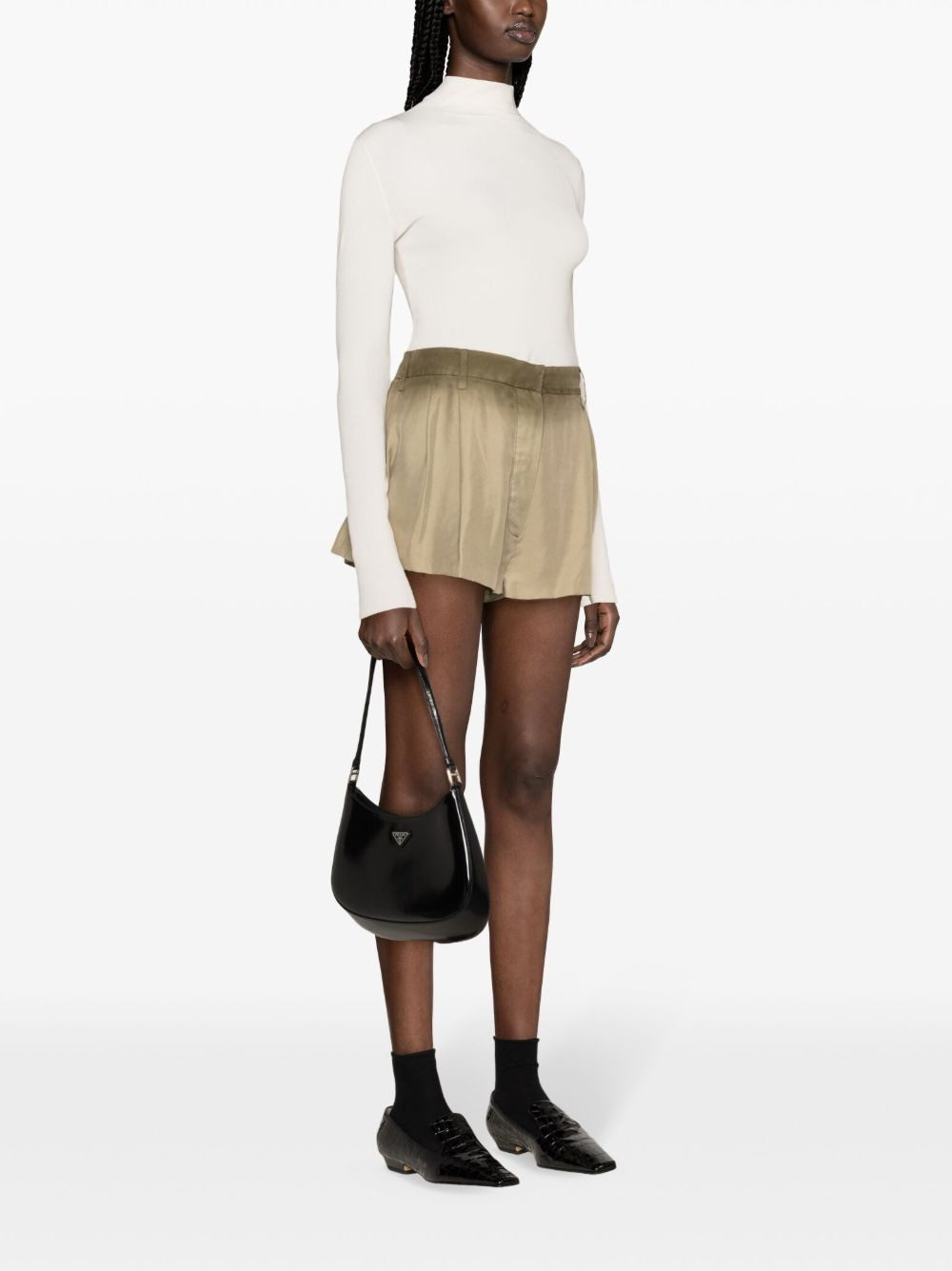 pleated silk shorts - 3