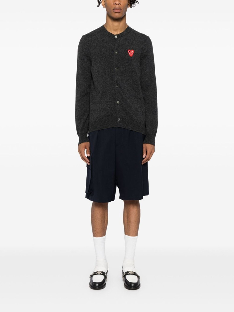 Comme des Garçons PLAY heart-patch wool cardigan outlook