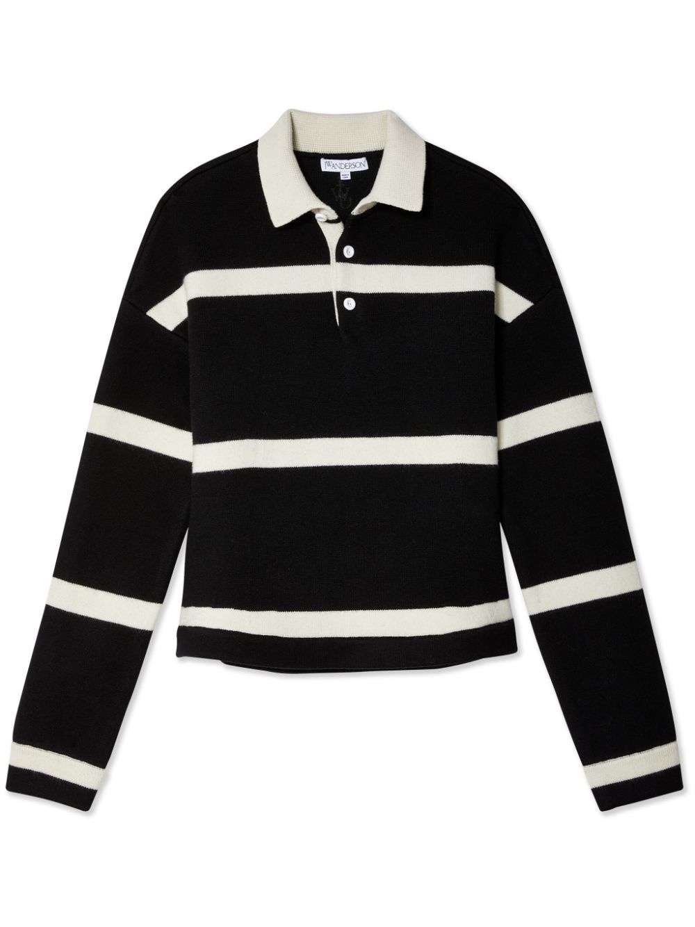 striped wool-blend polo top - 1