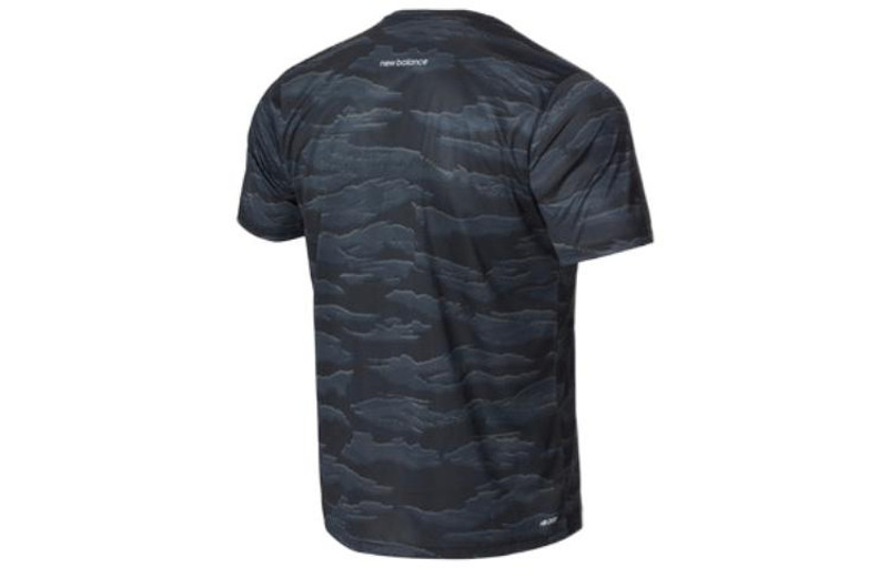 New Balance New Balance Accelerate Printed SS T-Shirt 'Black Grey' AMT03204-BMM outlook