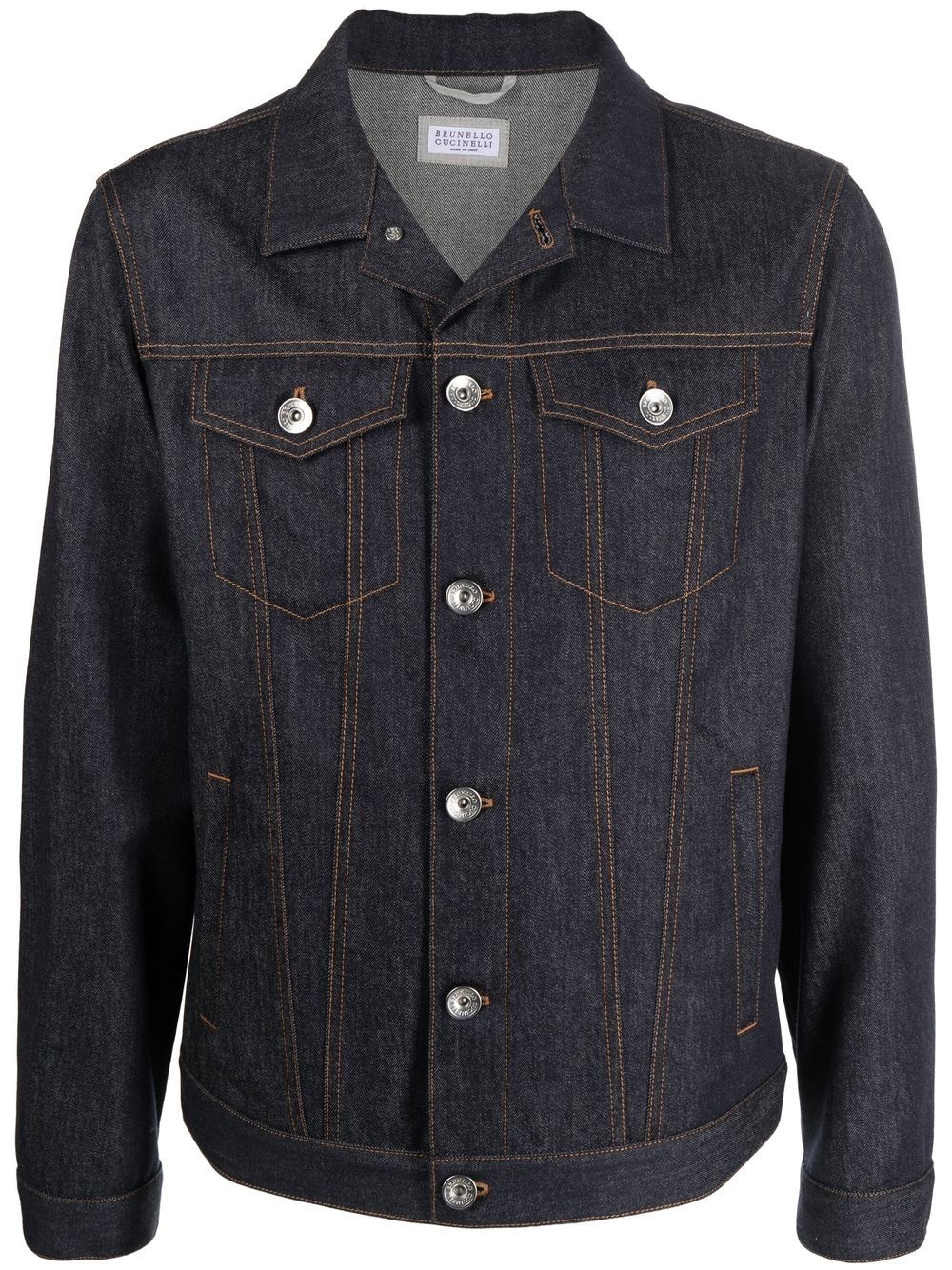 denim button-down jacket - 1