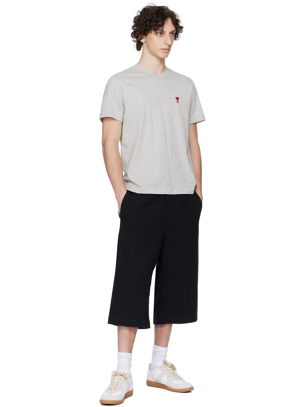 Gray Cotton Ami de Coeur T-shirt - 4