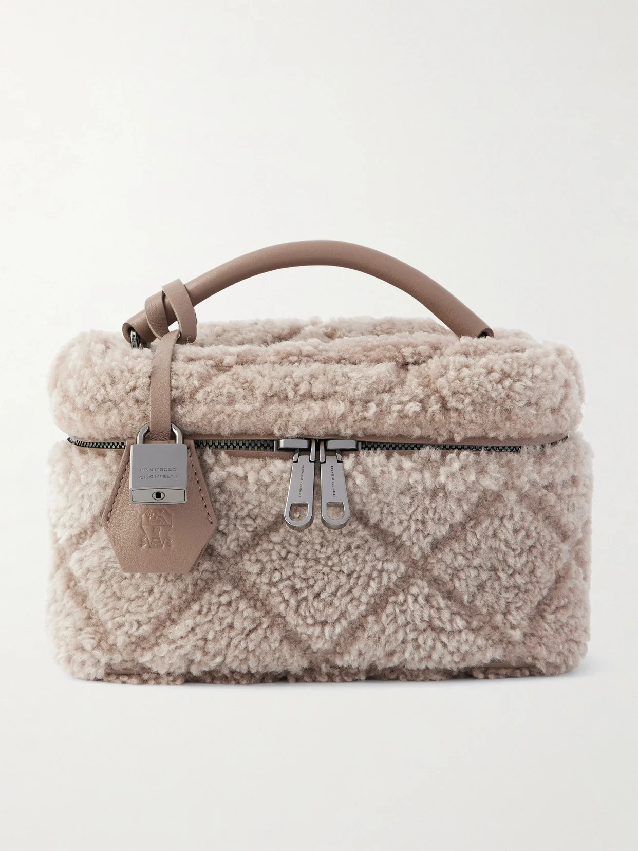 Leather-trimmed Shearling Tote - 1