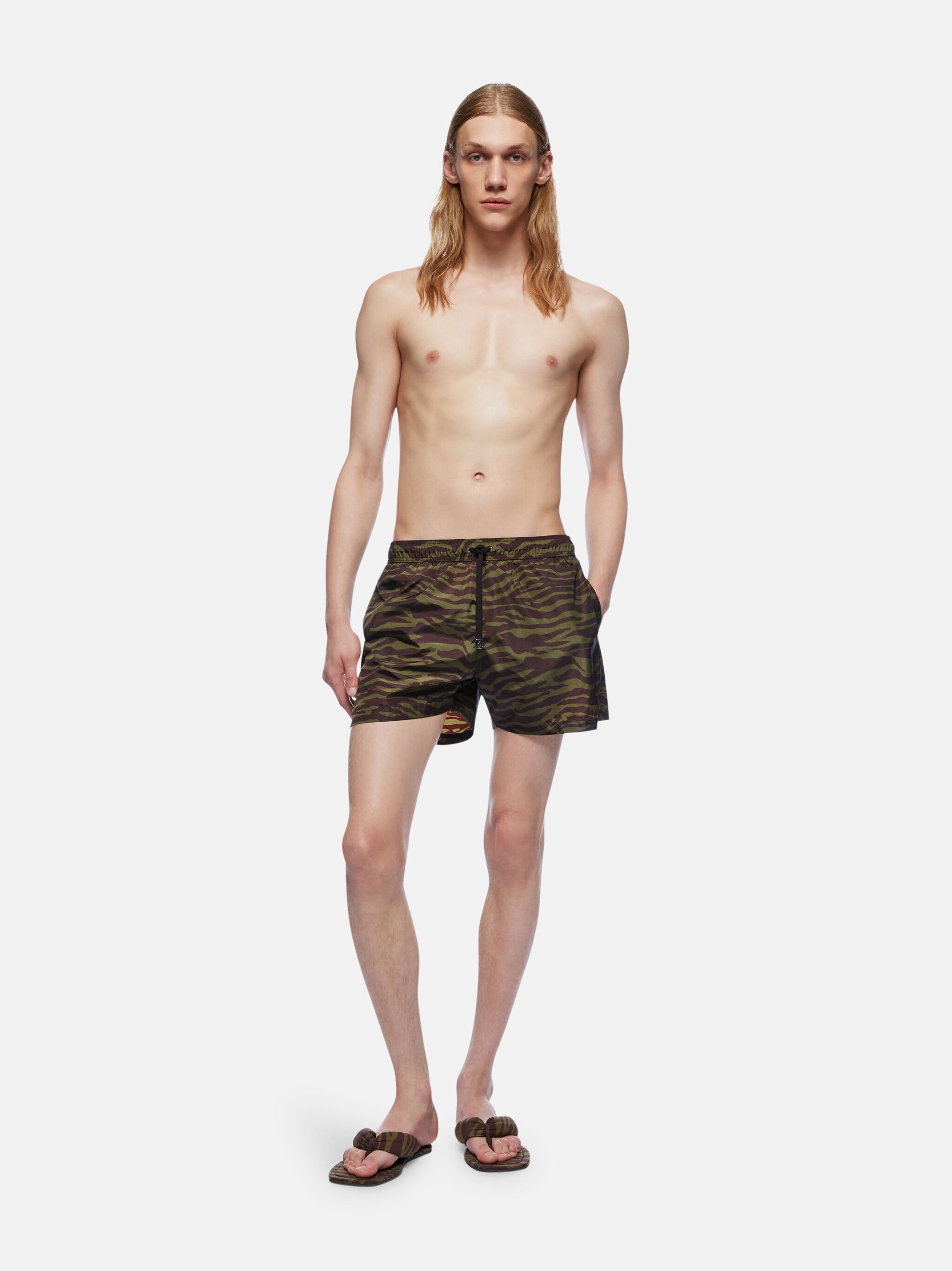 DARK GREEN AND DARK BROWN SHORT PANT - 4