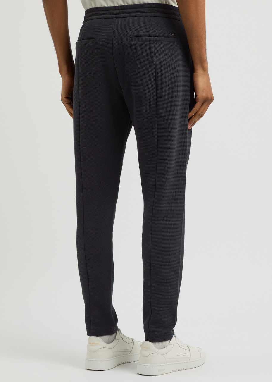Emporio Armani Tapered Waffle-knit Cotton-blend Trousers - 3