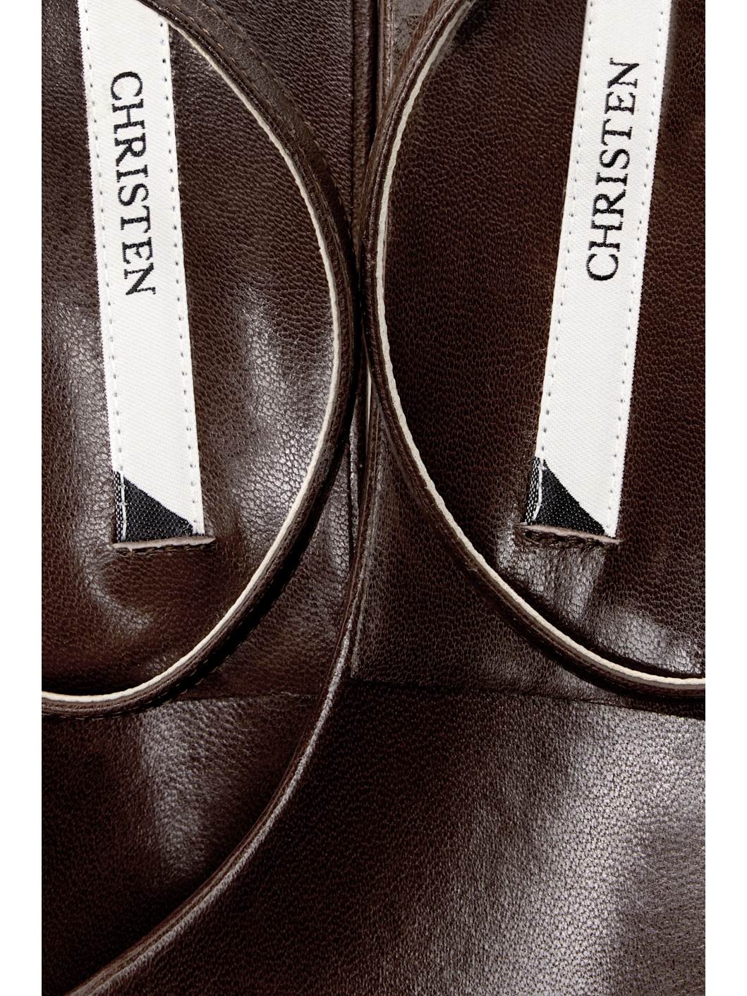 Brown 35mm Double Strap Kitten Heeled Sandals - 5