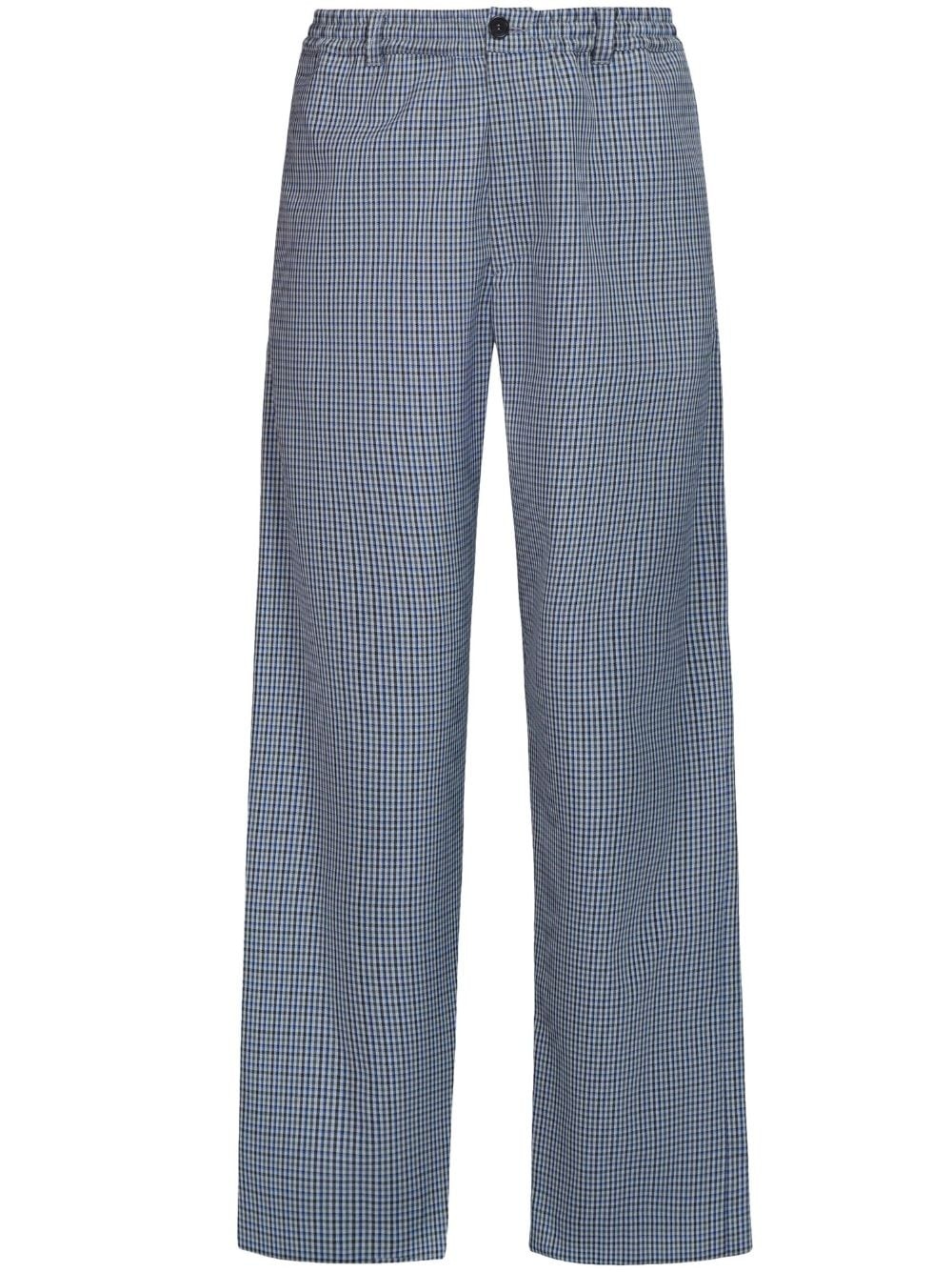 plaid straight-leg trousers - 1