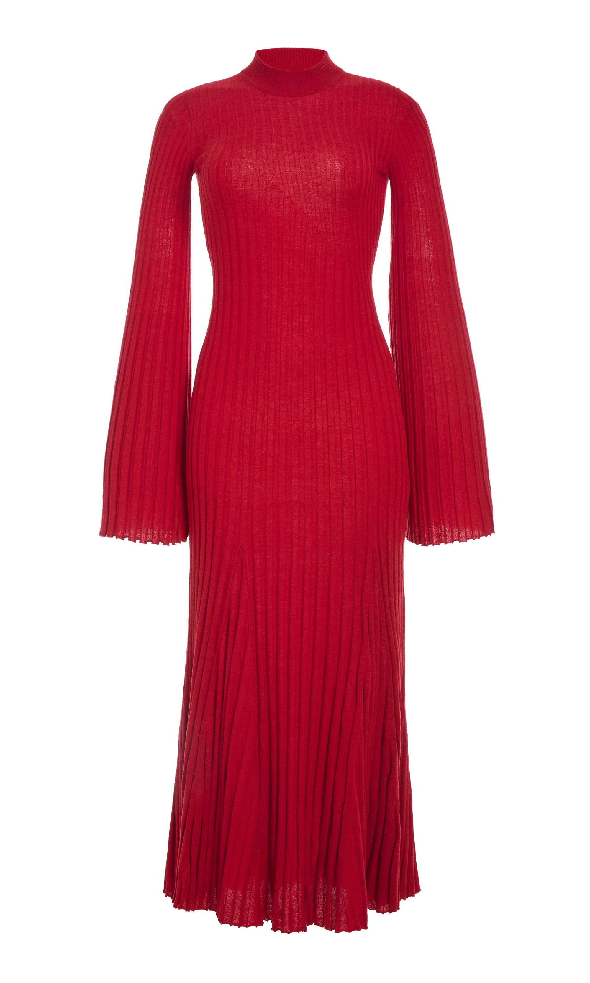 Carmen Knit Dress in Red Merino Wool - 1