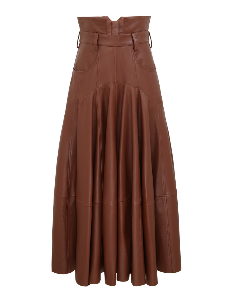 HYPNOTIC LEATHER MIDI SKIRT 1