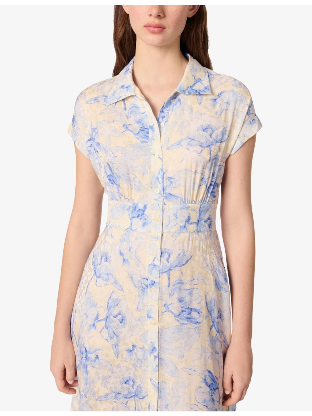 Floral-Print Short-Sleeve Woven Midi Dress - 5