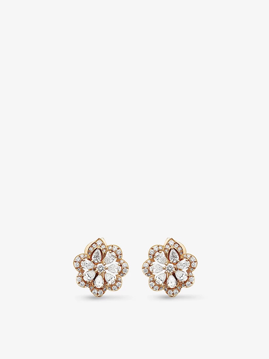 Precious Lace Frou-Frou 18ct rose-gold and 1.63ct round-cut diamond earrings - 1