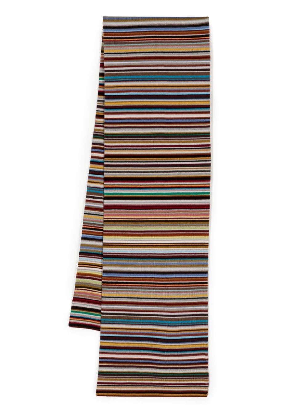 stripe-pattern virgin wool scarf - 1