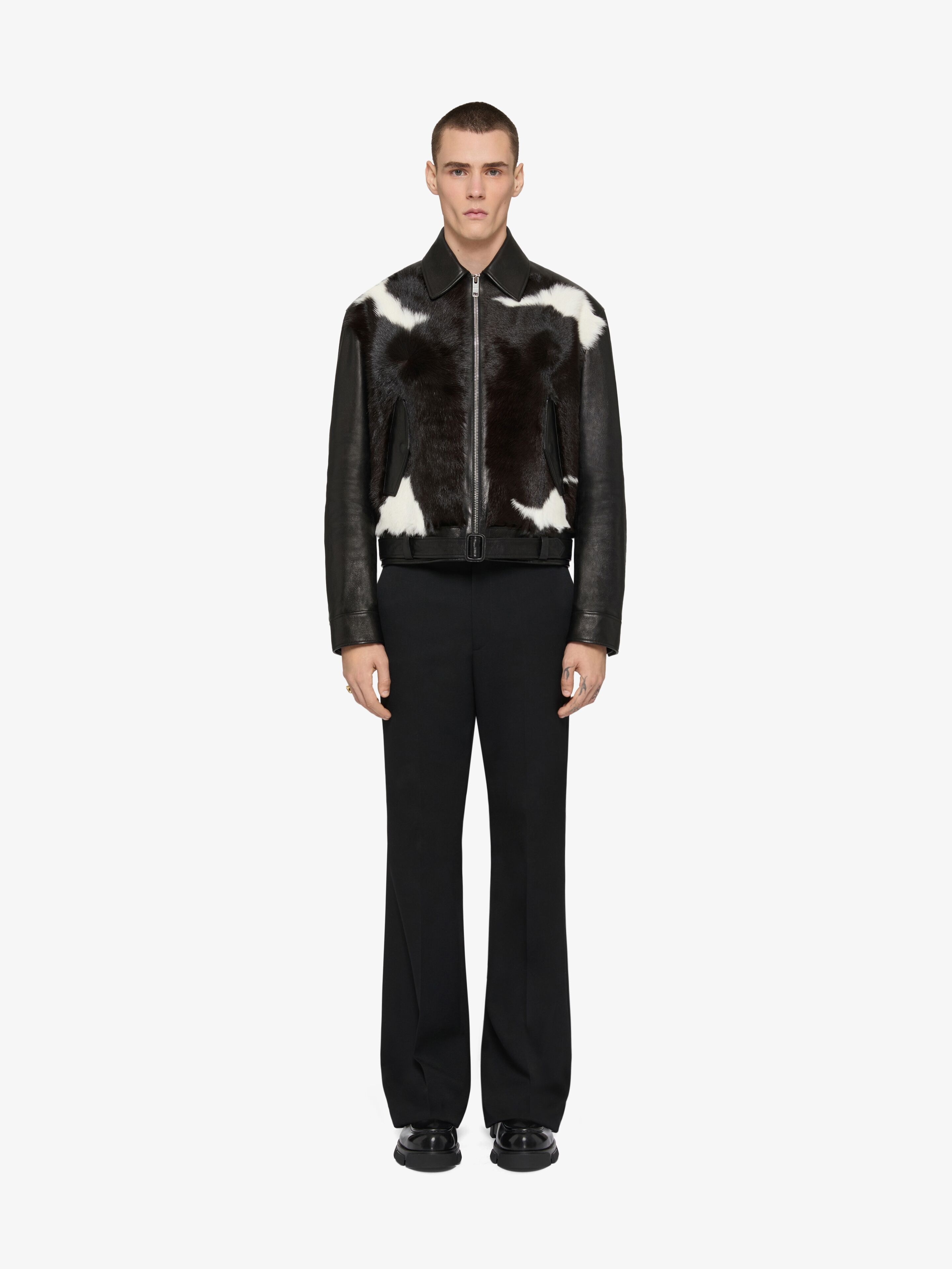 BIKER JACKET IN CALFSKIN LEATHER - 2
