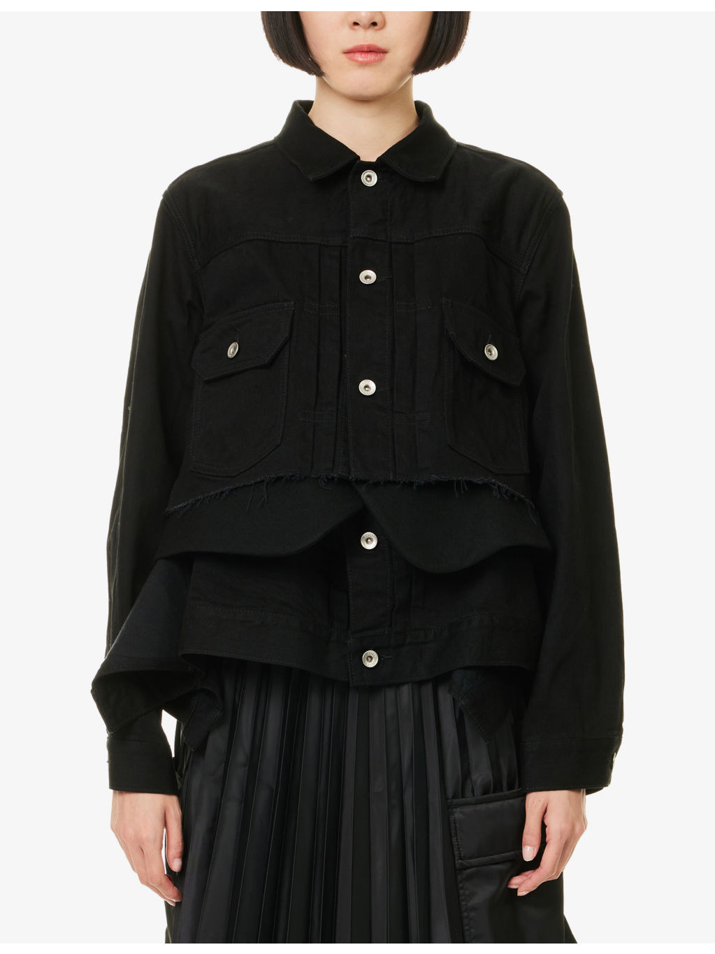 Cropped Panels Denim Jacket - 3