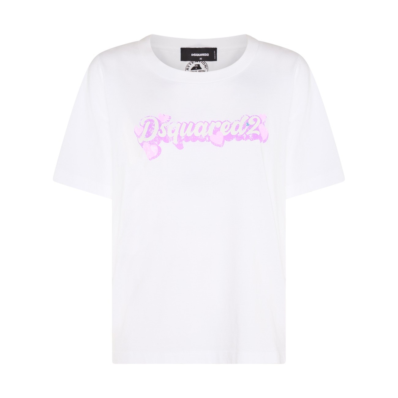 white and pink cotton t-shirt - 1